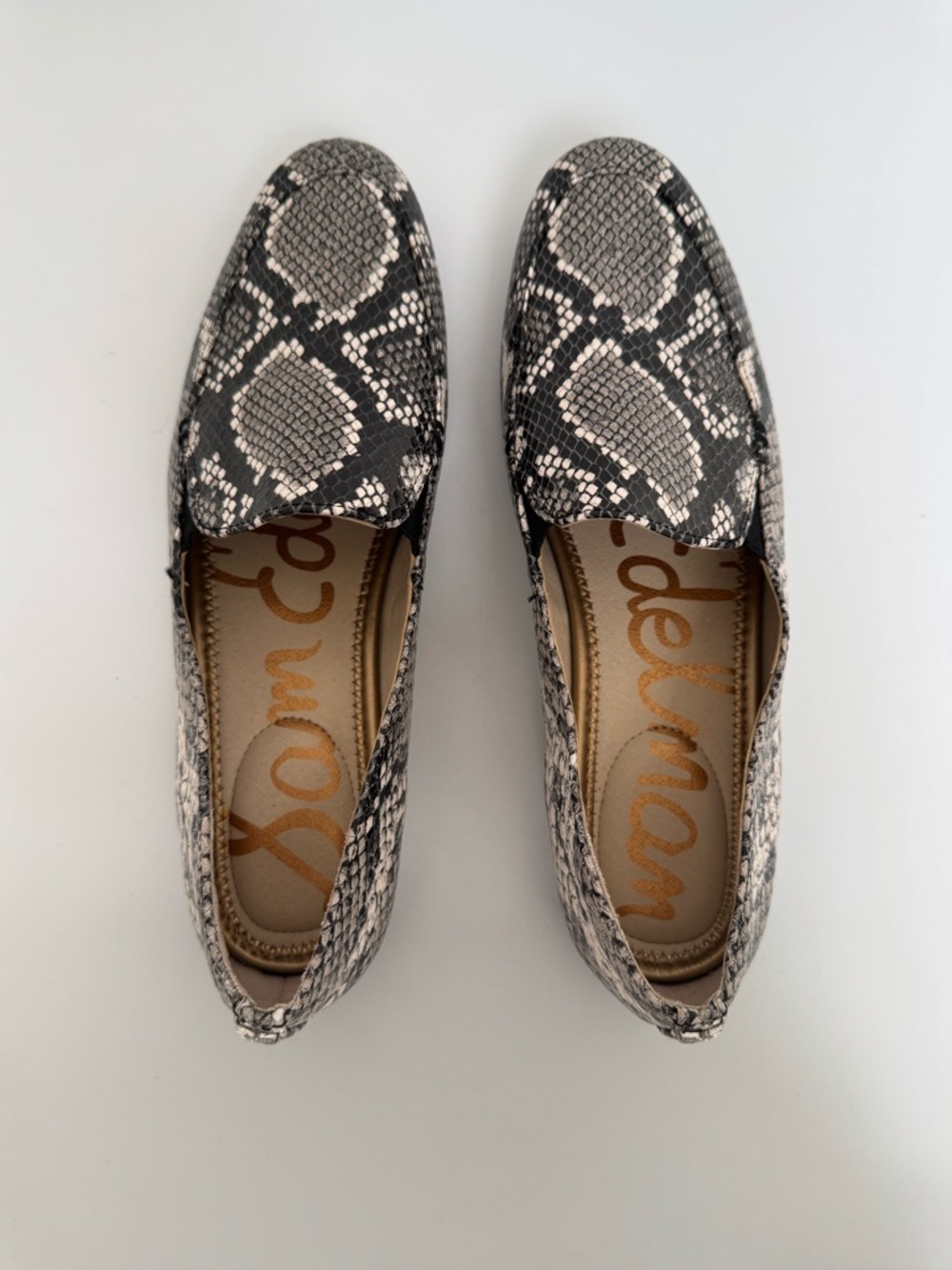 Sam Edelman Leon Snakeskin Print Leather Loafers, Size 8